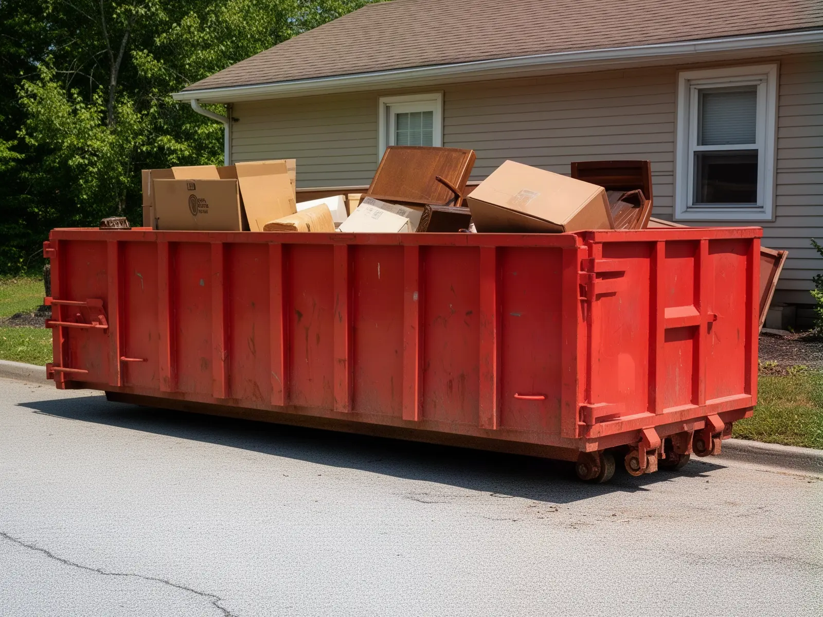 Roll-off dumpster from C & S Dumpster Rental in Oakwood, GA